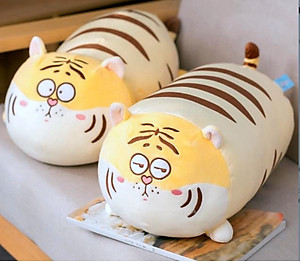 Thú nhồi bông hổ mặt ngáo mắt tròn dễ thương - Size từ 45cm đến 70cm - Quà tặng gấu bông hổ êm mịn.