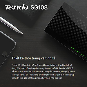 Bộ chia mạng Switch Tenda SG108 8 cổng Ethernet 1000Mbps - Hàng Chính Hãng