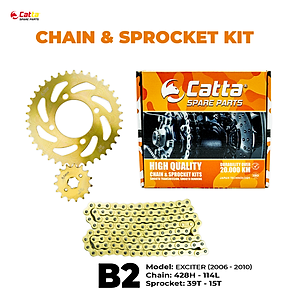 Nhông sên dĩa EXCITER 2006-2010 (Nguyên bộ màu vàng) - Nhông sên dĩa CATTA chất lượng cao