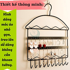 Giá Treo Trang Sức Hình Móc Áo Đa Năng- Kệ Treo Khuyên Tai, Vòng Tay, Dây Chuyền Gắn Tường+ Kèm Móc Dán