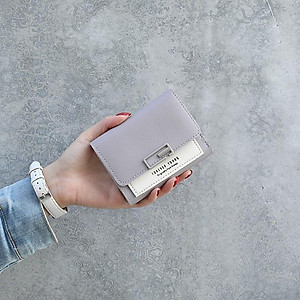 Bóp ví nữ mini gấp gọn cầm tay nút bấm chữ nhật cách điệu thời trang - Hàng cao cấp