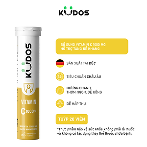 Thực phẩm bảo vệ sức khỏe KUDOS VITAMIN C 1000 MG hương chanh (20 viên/tuýp)