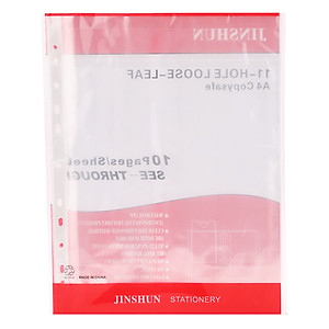 Xấp 10 Cái Bìa Lỗ A4 Jinshun - Màu Đỏ