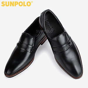 Giày Nam, Giày Tây Nam Da Bò SUNPOLO SPH428 (Đen, Nâu)