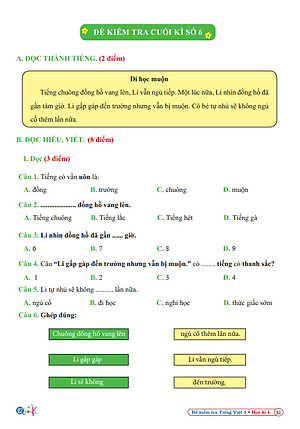 Đề Kiểm Tra Tiếng Việt 1 - Tập 1 - Cánh Diều