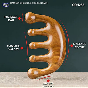 Lược Gỗ Thơm Mát Xa Da Đầu Răng Thưa Thư Giãn Giải Tỏa Áp Lực Độc Đáo - COH268