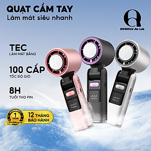 Quạt sạc mini Cầm Tay K801, sạc nhanh, màn hình LED - Quạt sò lạnh - Hàng chính hãng