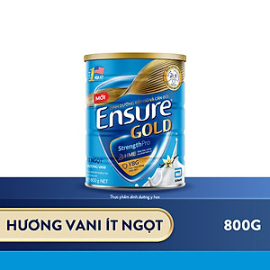 Thực phẩm dinh dưỡng y học Ensure Gold hương vani ít ngọt 800g/850g