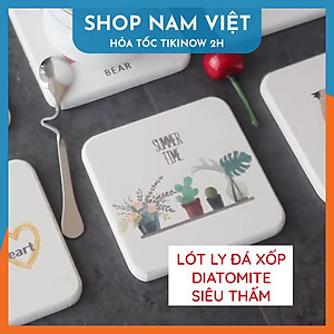 Miếng Lót Ly, Đế Lót Đá Xốp Diatomite Siêu Thấm Hút