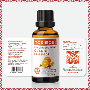 Tinh Dầu Cam Ngọt TOKI MORI Xuất Khẩu Nhật Bản (50ml) 100% Thiên Nhiên, Xông Phòng, Khử Mùi, Kháng Khuẩn, Đuổi Muỗi, Ngủ Ngon, Giảm Stress, An Toàn Cho Trẻ.