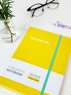 Sổ Bìa Da A5 - Kẻ Ngang 200 Trang 80gsm - 4 Seasons - The Sun 02 - Màu Vàng Chanh