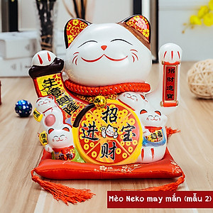 Tượng Mèo Thần Tài Ngũ Phúc Lâm Môn Vẫy Tay Chiêu Tài Lộc Bằng Gốm Sứ - MẪU & MÀU GIAO NGẪU NHIÊN
