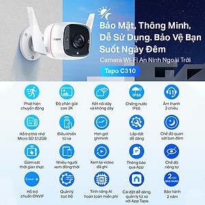 Camera TP-Link Tapo C310 Wi-Fi An Ninh Ngoài Trời 3MP - Hàng Chính Hãng