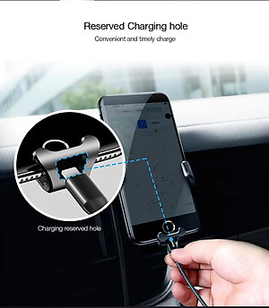 Giá đỡ điện thoại ô tô khóa cảm biến tự động đóng mở cho xe hơi hiệu Baseus Gravity Car Mount  dạng kẹp thông gió cho xe hơi / ô tô - Hàng nhập khẩu