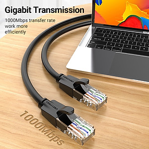 Dây cáp mạng Lan Cat6 Dẹt Vention 0.5m/1m/1.5m/ 5m tốc độ cao - Hàng chính hãng