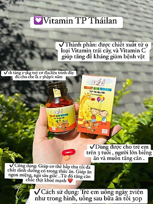 Viên tăng cân 9 Vitamin TP Thái Lan, Hỗ Trợ Cải Thiện Cân Nặng, Ăn Ngon Ngủ Ngon