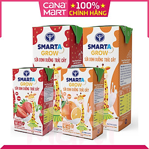 Thùng sữa nước trái cây Smarta Grow (vị cam) giúp trẻ tăng trưởng chiều cao, phát triển não bộ, dinh dưỡng cho trẻ thấp còi (48 hộp x 110ml)