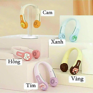 Quạt Đeo Cổ HT SYS - Quạt Đeo Cổ Mini Hình Thú Không Cánh - Quạt Sạc Tích Điện USB 3 Cấp Độ Gió - Đồ Chơi Trẻ Em HT SYS - Hàng Nhập Khẩu