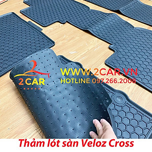 Thảm sàn, Thảm lót sàn xe Toyota Veloz Cross 2022 2023 cao su đúc, vân tổ ong, không mùi, MẪU NISSIN