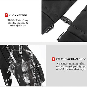 Găng tay nam đi xe máy mùa đông cảm ứng chống nước lót nỉ lông cực ấm - Thiết kế nam tính GTCD06