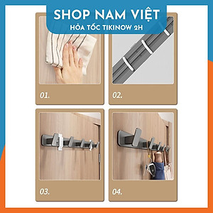 Móc Treo Quần Áo Dán Tường Nhôm Không Gian Cao Cấp