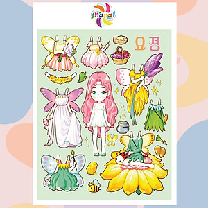 Búp bê giấy Chibi các nàng công chúa cổ tích Disney đồ chơi cắt thủ công cho bé Combo 7 hình siêu đáng yêu 002