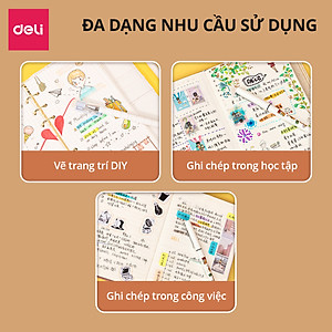 Bút Bi Nước Bút Gel Bút Mực Bấm Văn Phòng Deli Mực Đen Ngòi 0.35mm Học Sinh Mực Đều, Ngòi Nhỏ - Có Ruột Thay Thế