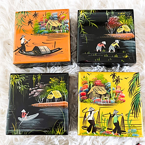 Lót ly sơn mài Thanh Bình Lê đa dạng mẫu mã màu sắc