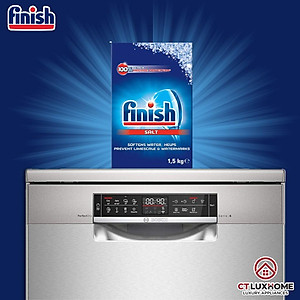 Muối rửa chén bát Finish 1,5kg kèm túi zip 