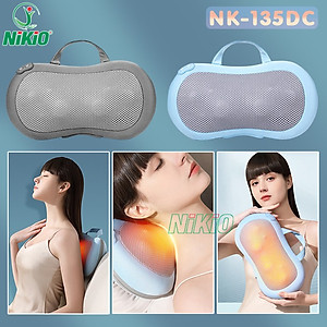 Gối Massage Hồng Ngoại, Mát Xa Cổ Vai Gáy Nikio NK-135DC - Xoa Bóp Chuyên Sâu, Hỗ Trợ Cải Thiện Đau Mỏi Nhanh, Pin Sạc Tiện Lợi