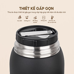 Hộp cơm giữ nhiệt Lebenlang LBL3038, cà men dung tích 700ml, chất liệu inox 304, kèm muỗng - hàng chính hãng 