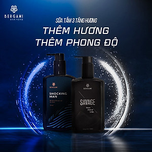 Combo 2 Sữa tắm nam Bergami hương nước hoa nam cao cấp mùi hương quyến rũ & trầm ấm Bergami 330ml