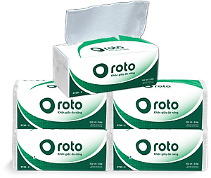 Combo 5 khăn giấy rút lau tay đa năng 2 lớp 102 tờ ROTO ECO RT20-2 | 100% bột giấy nguyên sinh