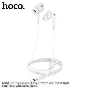 Tai nghe nhét tai jack cắm Type-C có mic hoco. M101 Pro tương thích rộng với các máy Android chân Type C và cho Iphone 15 Ipad Chân Type C  - Hàng chính hãng
