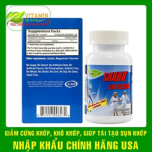 Viên uống sụn cá mập bổ khớp Nature Gift Shark Cartilage 750mg | Nhập khẩu chính hãng Mỹ