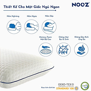 Gối Cao Su Non NOOZ Memory Foam Pillow Gối Công Thái Học Giảm Đau Mỏi Cổ Vai Gáy