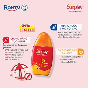Kem chống nắng Sunplay cực mạnh dạng sữa Sunplay Super Block SPF 81, PA++++ 30g