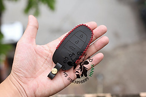 Bao da dành cho chìa khoá Hyundai SantaFe 2021 2022 FL handmade da thật 011