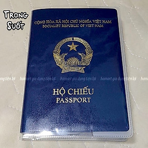 Vỏ Bọc Hộ Chiếu PVC Bao Passport Cover Chống Bụi Bẩn Trong Suốt Có Ngăn Đựng Thẻ Tiện Lợi