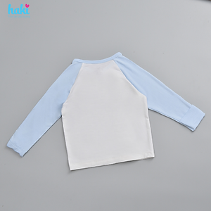 Bộ quần áo sơ sinh cài chéo, tay raglan phối màu vải Bamboo cao cấp Haki BB036, set dài tay cho bé trai bé gái từ 2,5 - 8kg, bộ sơ sinh sợi tre cho bé hàng chính hãng HAKI