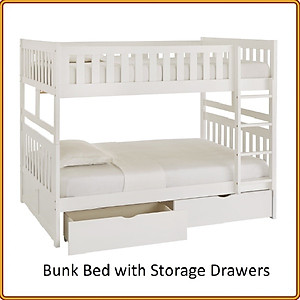 Giường Tầng Unit Có Hộc Kéo (1m2) (Nâu)