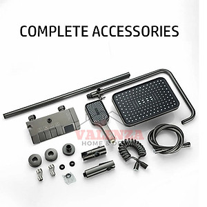 (Tặng ống nối cây sen) Sen cây phím đàn đồng mạ nano xám màn hình hiển thị nhiệt độ tự động kèm xịt vệ sinh