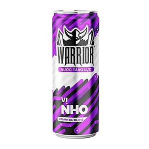 Thùng 24 Lon Nước Tăng Lực Có Gas Warrior Vị Nho 320ml