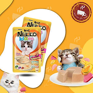 Thức ăn cho mèo / Pate NEKKO Kitten dành cho Mèo con từ 1-12 tháng tuổi - gói 70g