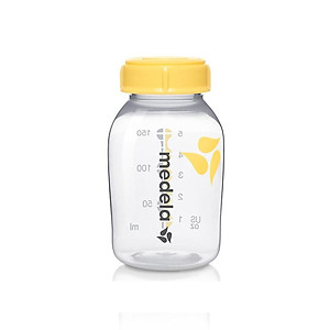 Bình trữ sữa Medela PP 150ml/250ml - Nắp bình tách rời có thể lắp núm ty vào cho bé bú