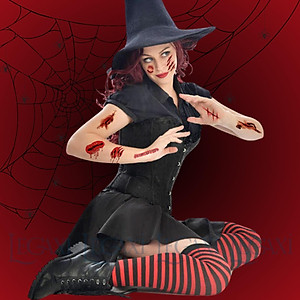 Miếng dán hình xăm kinh dị hóa trang Halloween vết sẹo xước máu giả vết khâu chảy máu vết thương Legaxi