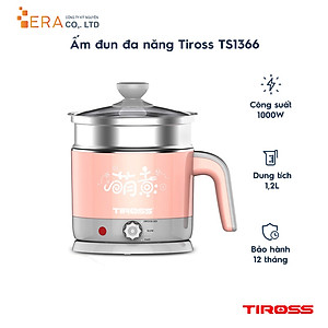 Ca Nấu Đa Năng Tiross TS1366 (1.2L) - Hồng - Hàng chính hãng
