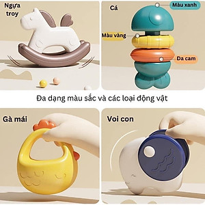 Set 10 Đồ Chơi Xúc Xắc, Gặm Nướu Cho Bé -Dumoon 10 Chi Tiết An Toàn Tiện Dụng