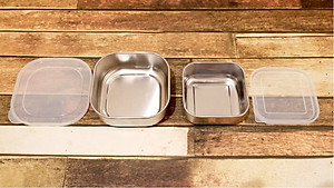 Hộp inox đựng thực phẩm có nắp đậy an toàn Echo - hàng nội địa Nhật Bản (#Made in Japan)