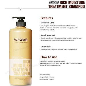 Dầu gội dưỡng chất Mugens Rich Moisture Treatmen Shampoo 1000ml + Móc khóa